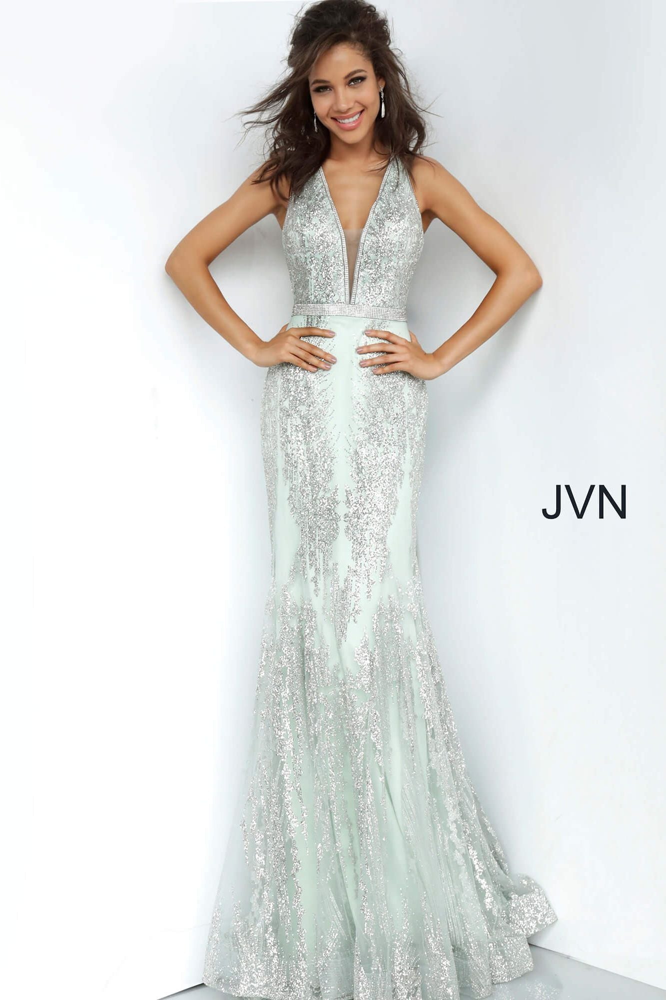 Embellished Backless Prom Dress By Jovani -JVN3663