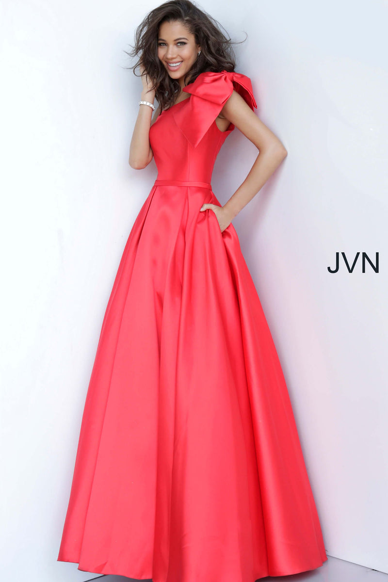 One Shoulder Pleated Skirt Prom Gown By Jovani -JVN4355