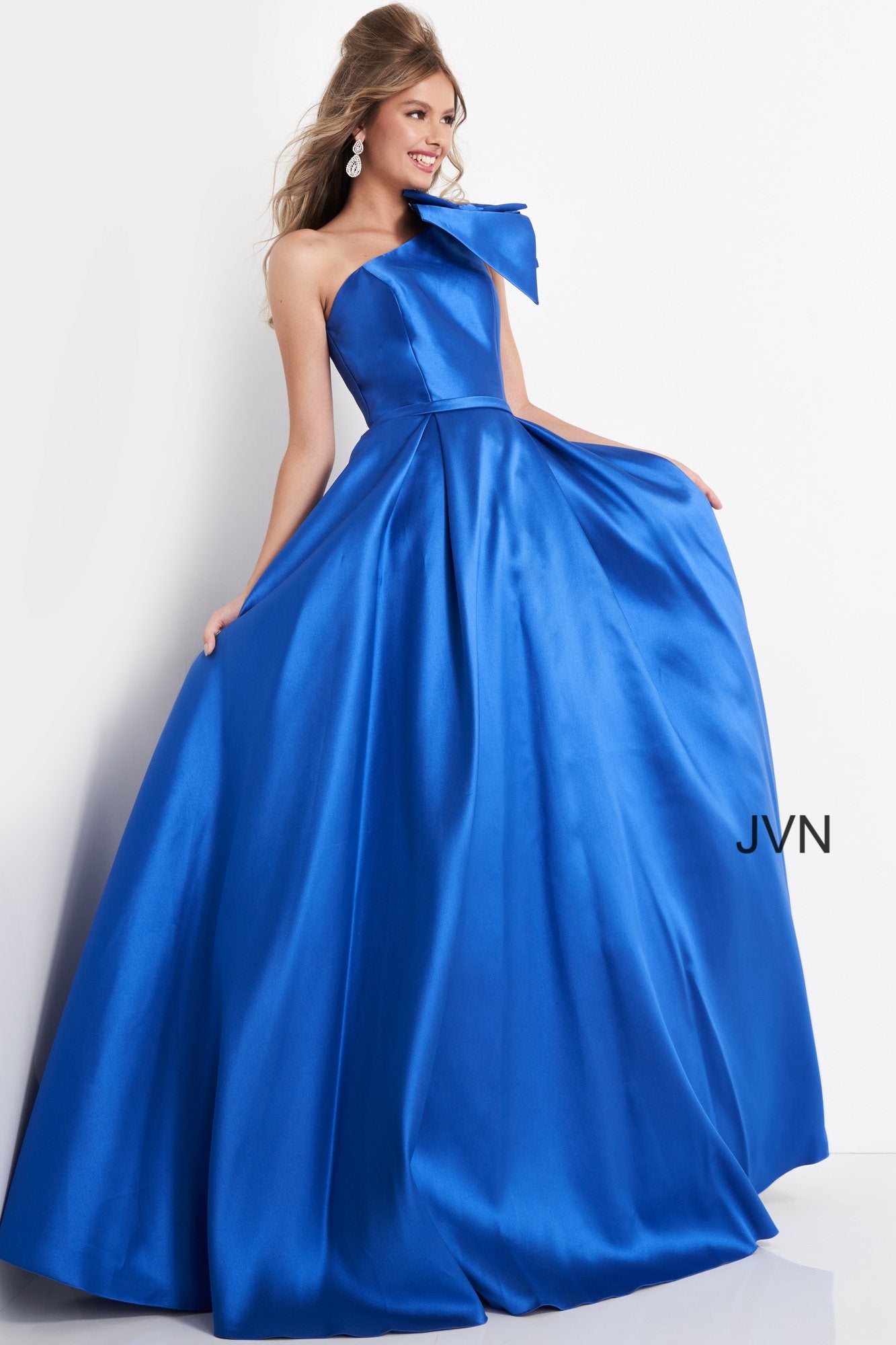 One Shoulder Pleated Skirt Prom Gown By Jovani -JVN4355