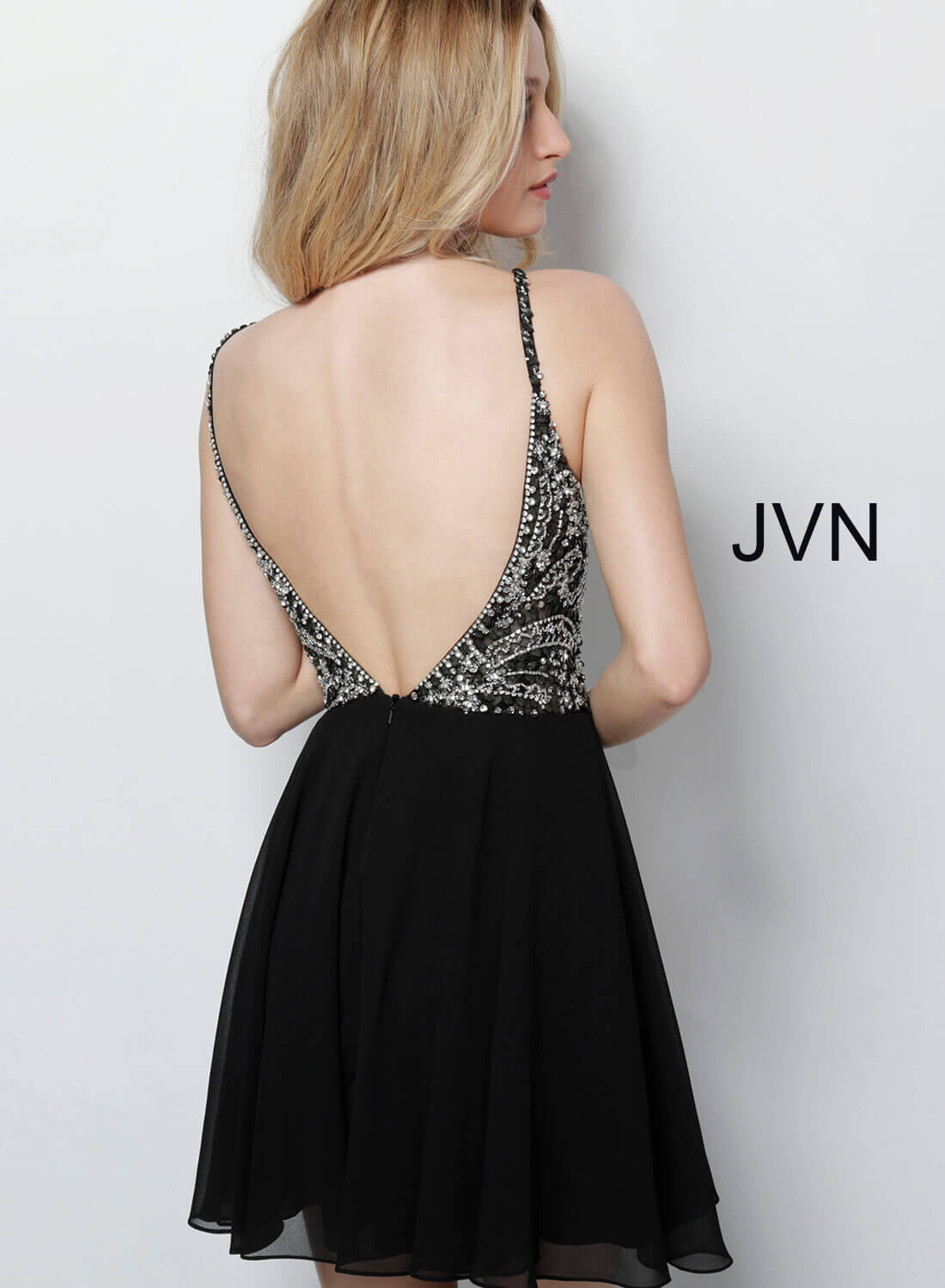 Embellished See Through Bodice Homecoming Dress By Jovani -JVN47310