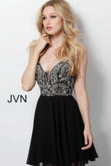 Embellished See Through Bodice Homecoming Dress By Jovani -JVN47310