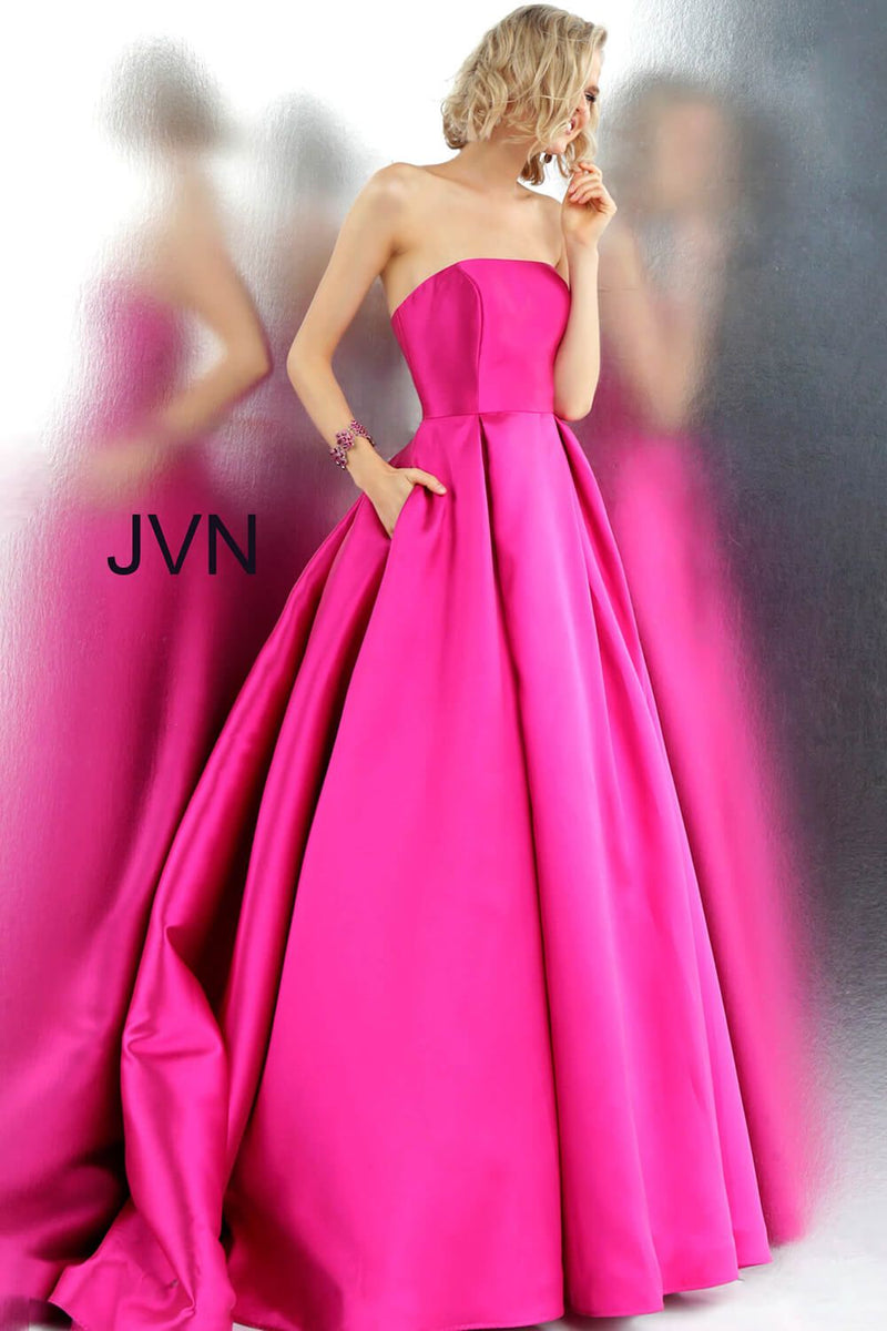 Strapless Pleated Skirt Prom Ballgown By Jovani -JVN62633