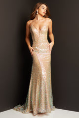 Embellished Plunging Neckline Prom Dress By Jovani -JVN07594