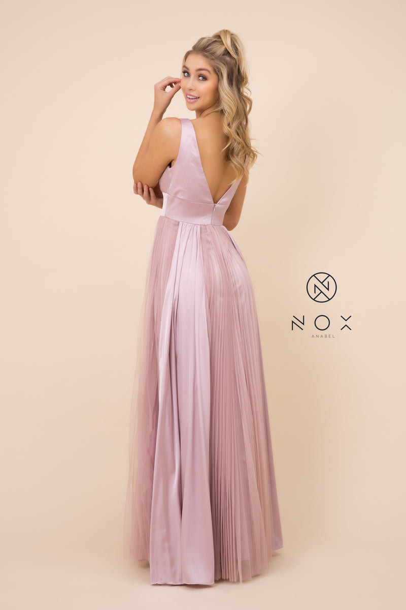 MyFashion.com - SLEEVELESS FULL-LENGTH PLEATED DRESS (L340) - Nox Anabel promdress eveningdress fashion partydress weddingdress 
 gown homecoming promgown weddinggown 