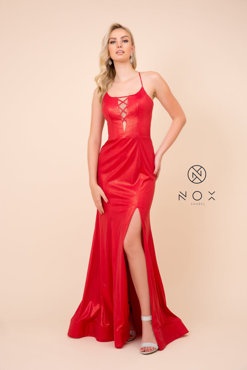 MyFashion.com - SILKY AND SHINY FLOOR LENGTH GOWN (M413) - Nox Anabel promdress eveningdress fashion partydress weddingdress 
 gown homecoming promgown weddinggown 