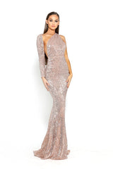 One Shoulder Wrap Sequin Prom Dress By Portia and Scarlett -PS2045