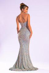 V Neck Sequined Trumpet Dress By Portia And Scarlett -PS21013