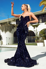 V-Neck Sequin Dress By Portia And Scarlett -PS21208