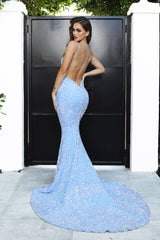 Sequin V Neck Trumpet Dress By Portia And Scarlett -PS21235