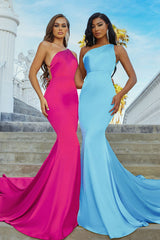Asymmetric Neck Trumpet Gown With Train By Portia and Scarlett -PS22358