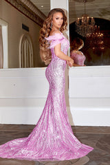 Sequin Feather Mermaid Dress By Portia And Scarlett -PS22523