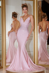 Fitted V Neck Trumpet Dress By Portia And Scarlett -PS22804