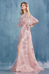 MyFashion.com - LACE FLUTTER SLEEVE A-LINE GOWN W/SLIT(A0971) - Andrea&Leo promdress eveningdress fashion partydress weddingdress 
 gown homecoming promgown weddinggown 