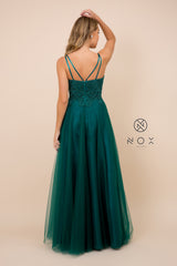 MyFashion.com - EMBROIDERED TULLE A-LINE FLOOR LENGTH NET GOWN (R357) - Nox Anabel promdress eveningdress fashion partydress weddingdress 
 gown homecoming promgown weddinggown 