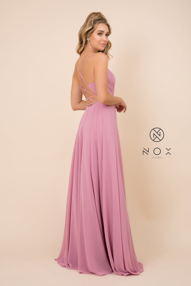 MyFashion.com - SLEEVE-LESS TULLE SIMPLE AND ELEGANT PARTY (R416P) - Nox Anabel promdress eveningdress fashion partydress weddingdress 
 gown homecoming promgown weddinggown 