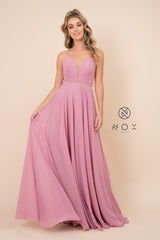 MyFashion.com - SLEEVE-LESS TULLE SIMPLE AND ELEGANT PARTY GOWN (R416) - Nox Anabel promdress eveningdress fashion partydress weddingdress 
 gown homecoming promgown weddinggown 