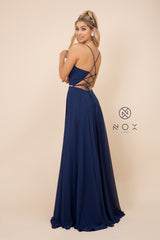 MyFashion.com - SLEEVE-LESS TULLE SIMPLE AND ELEGANT PARTY GOWN (R416) - Nox Anabel promdress eveningdress fashion partydress weddingdress 
 gown homecoming promgown weddinggown 