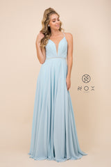 MyFashion.com - SLEEVE-LESS TULLE SIMPLE AND ELEGANT PARTY (R416P) - Nox Anabel promdress eveningdress fashion partydress weddingdress 
 gown homecoming promgown weddinggown 