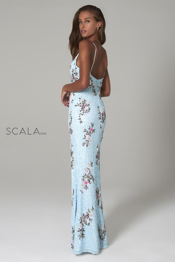 Floral Sequined Sheath Dress By SCALA -48965