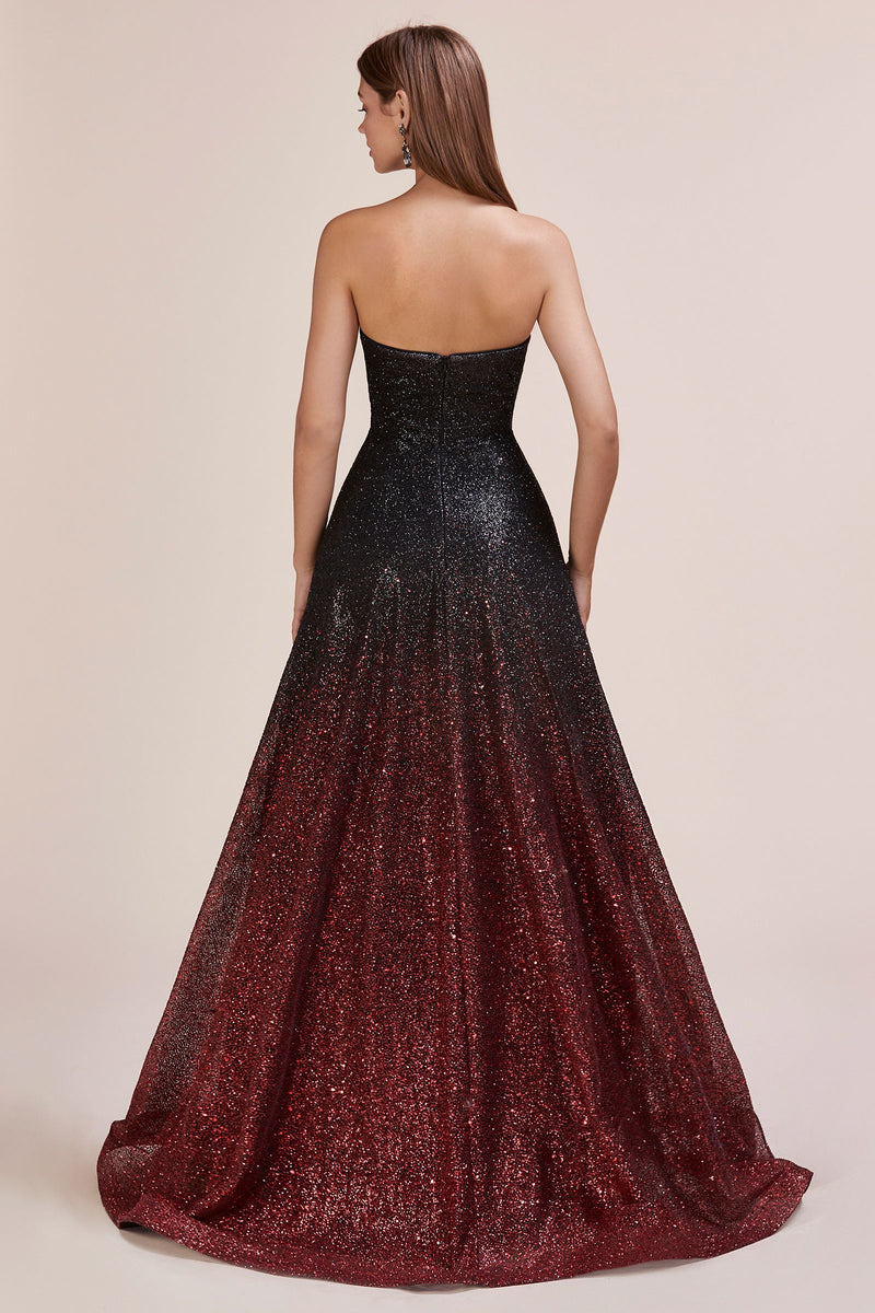 MyFashion.com - PLUNGING SWEETHEART OMBRE GLITTER BALLGOWN(A0659) - Andrea&Leo promdress eveningdress fashion partydress weddingdress 
 gown homecoming promgown weddinggown 