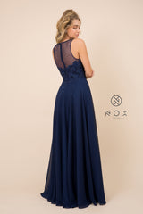 MyFashion.com - PLUNGE JEWELED CHIFFON A-LINE EVENING GOWN Y009 BY NOX ANABEL. (Y009) - Nox Anabel promdress eveningdress fashion partydress weddingdress 
 gown homecoming promgown weddinggown 