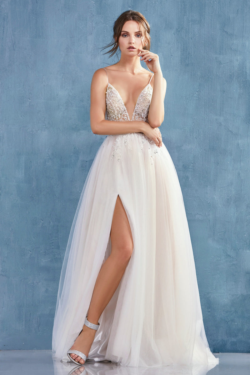 Ophelia Bead Strap Tulle Gown by Andrea and Leo -A0672W