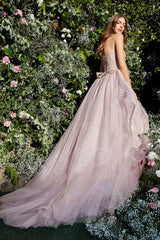 Butterfly Motif Tulle Ballgown by Andrea and Leo -A1021