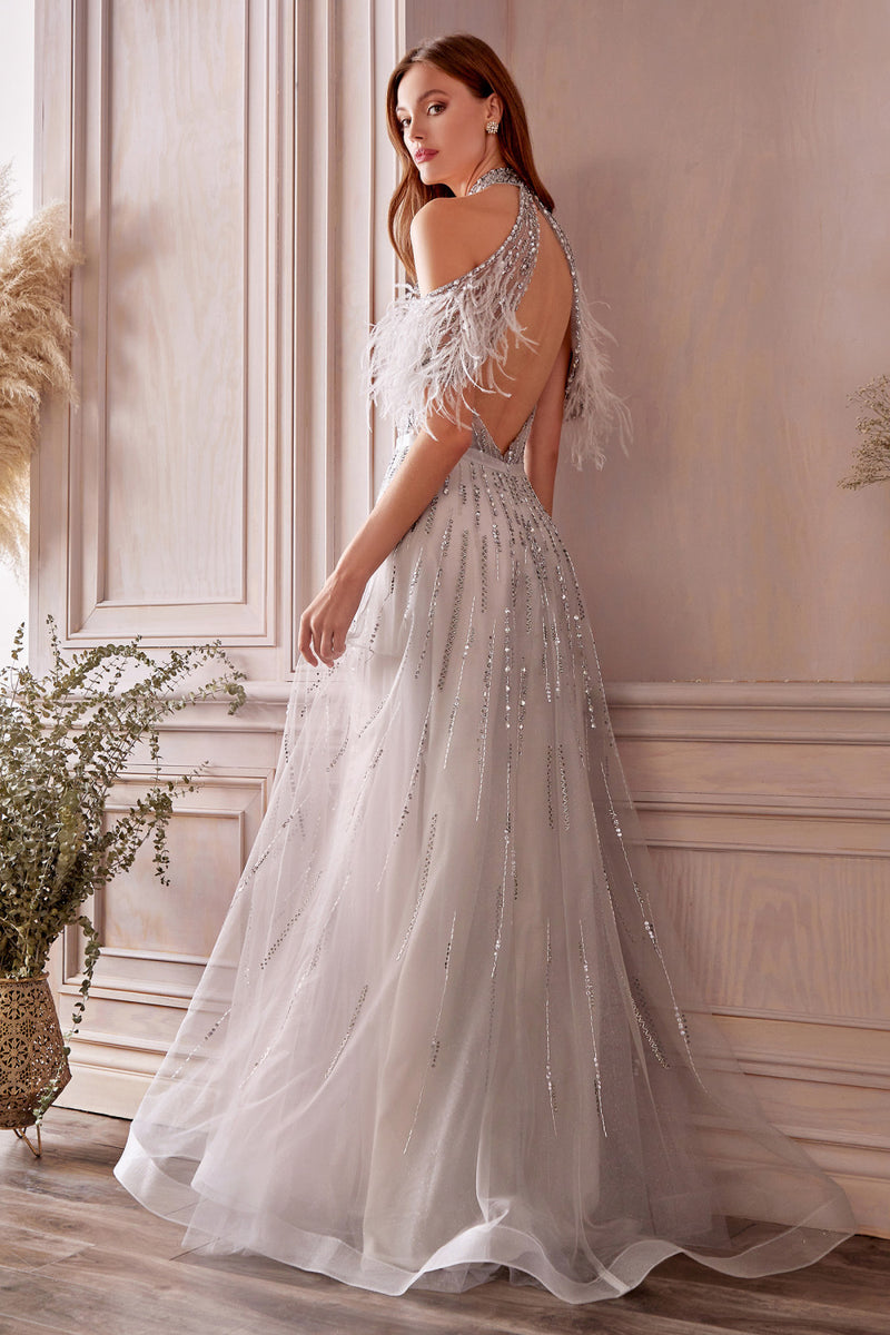 Anastasia Feather Gown by Andrea and Leo -A1023