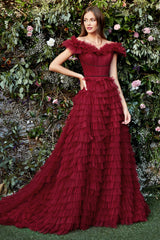 Rouge Tulle Gown by Andrea and Leo -A1032