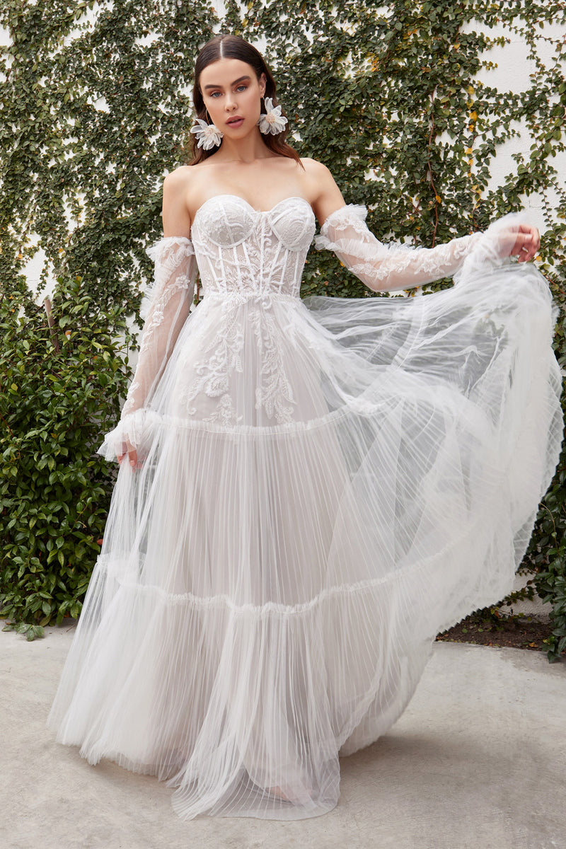 Strapless Corset Bodice A-Line Bridal Gown by Cinderella Divine