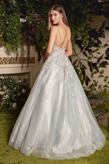 Floral Applique Glitter Tulle Dress By Andrea And Leo -A1040