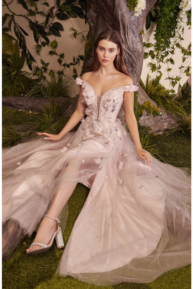 Hannah Blossom Applique Gown By Andrea And Leo -A1041