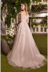 Hannah Blossom Applique Gown By Andrea And Leo -A1041