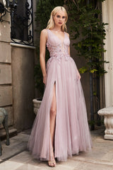 Long Sleeveless Corset Dress With A-Line Skirt By Andrea And Leo -A1057