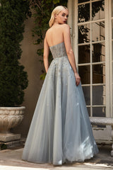Long Strapless Dress With A-Line Skirt By Andrea And Leo -A1095