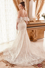 Lace Off The Shoulder Mermaid Bridal Gown By Andrea And Leo -A1104W