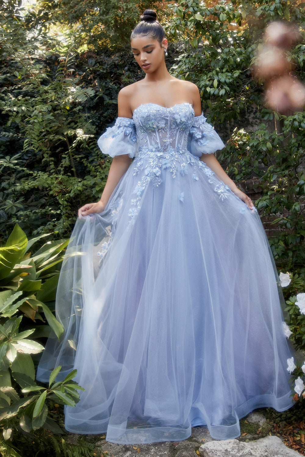 Strapless Floral Ball Gown By Andrea And Leo -A1108