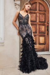Feather Mermaid Gown By Andrea And Leo -A1116