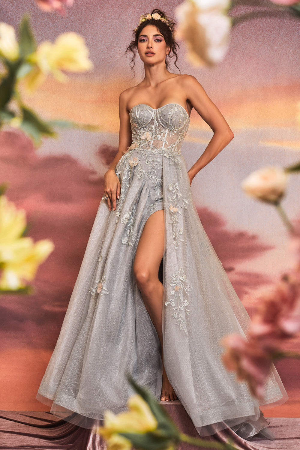 Embellished Corset A-Line Dress By Andrea and Leo -A1153