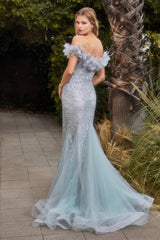 Couture Flower Off Shoulder Gown By Andrea And Leo -A1179