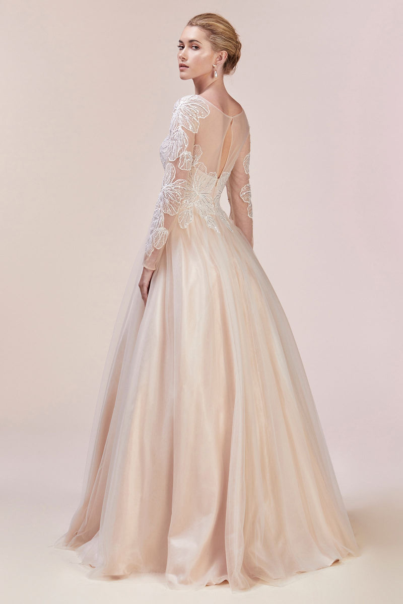 MyFashion.com - HIBISCUS LACE TULLE GOWN (A0586) - Andrea&Leo promdress eveningdress fashion partydress weddingdress 
 gown homecoming promgown weddinggown 