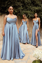 Satin A-Line Dress by Cinderella Divine -BD104