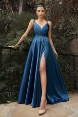 Flowy Satin A-Line Gown By Cinderella Divine -BD105
