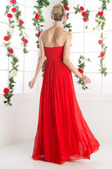 Long Strapless Chiffon Dress by Cinderella Divine -C7460