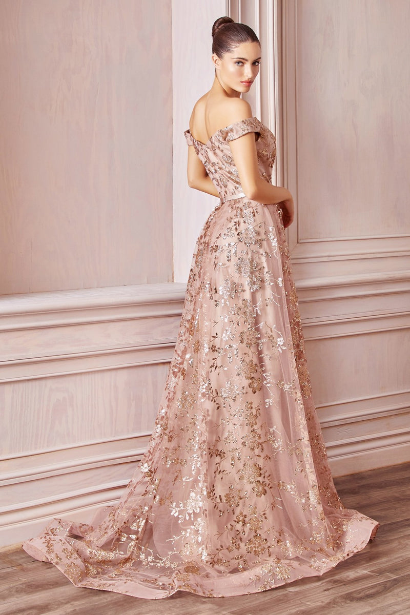 A-Line Embellished Print Dress By Cinderella Divine -CB069