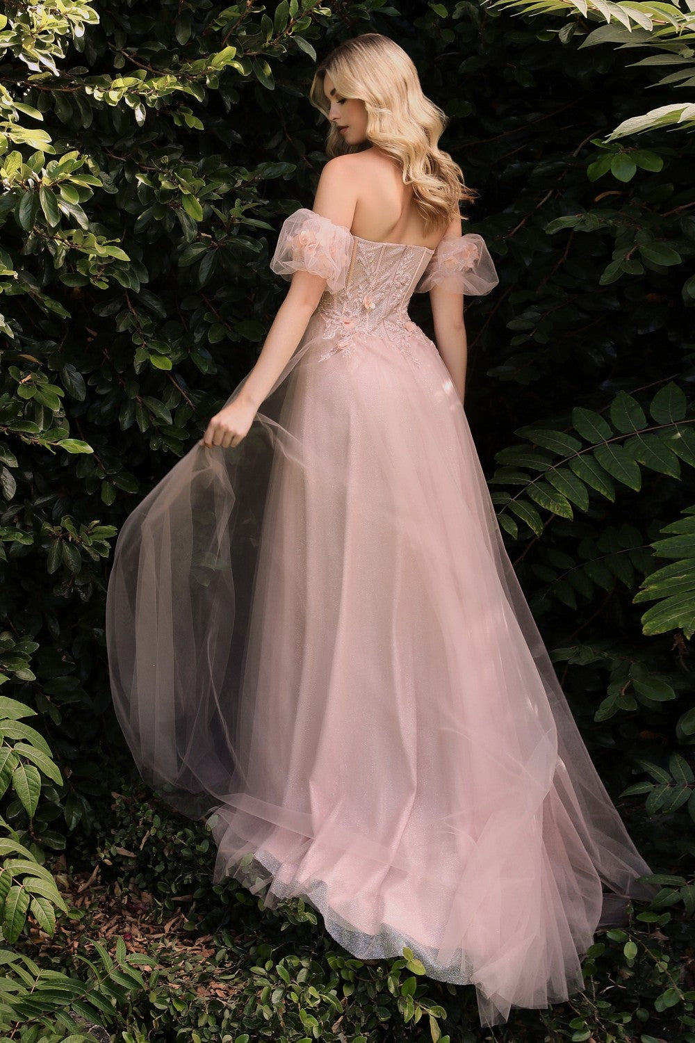 Strapless Floral Ball Gown By Cinderella Divine -CB080