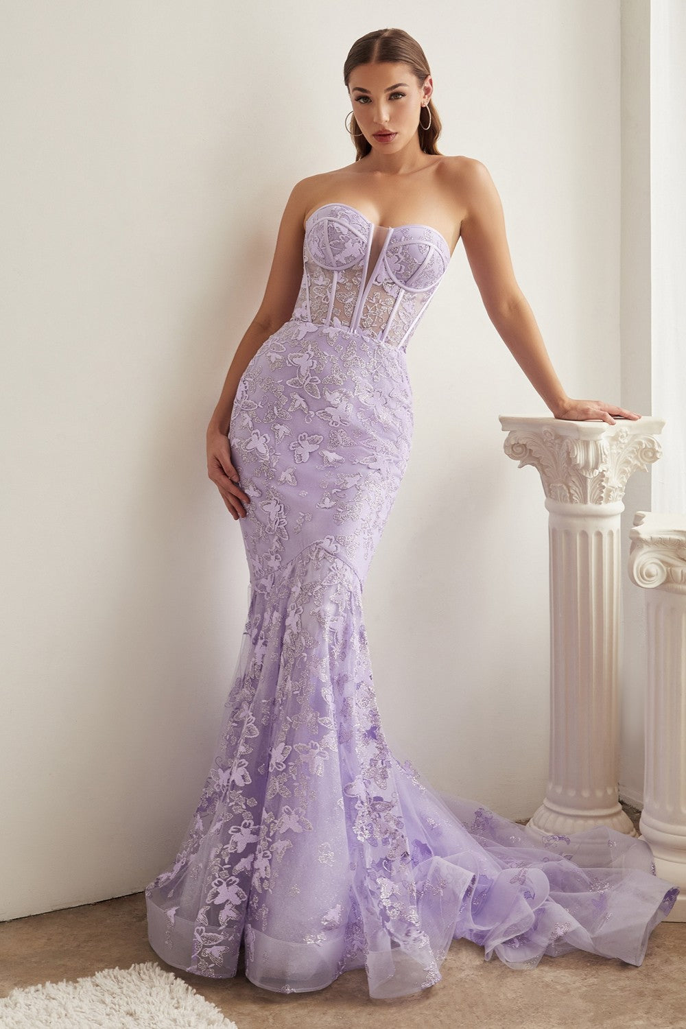 Strapless Corset Mermaid Gown By Cinderella Divine -CB099