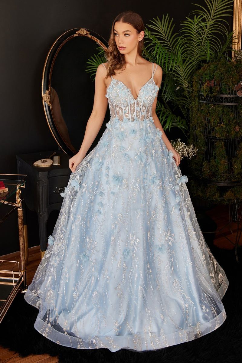Floral Applique Ball Gown By Cinderella Divine -CB105