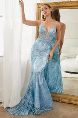 Fitted Embellished Mermaid Dress By Cinderella Divine -CC2189