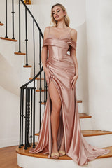 Fitted Soft Satin Dress By Cinderella Divine -CC2197